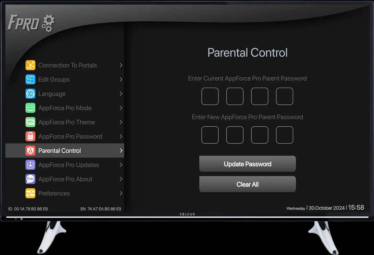 Parental control settings